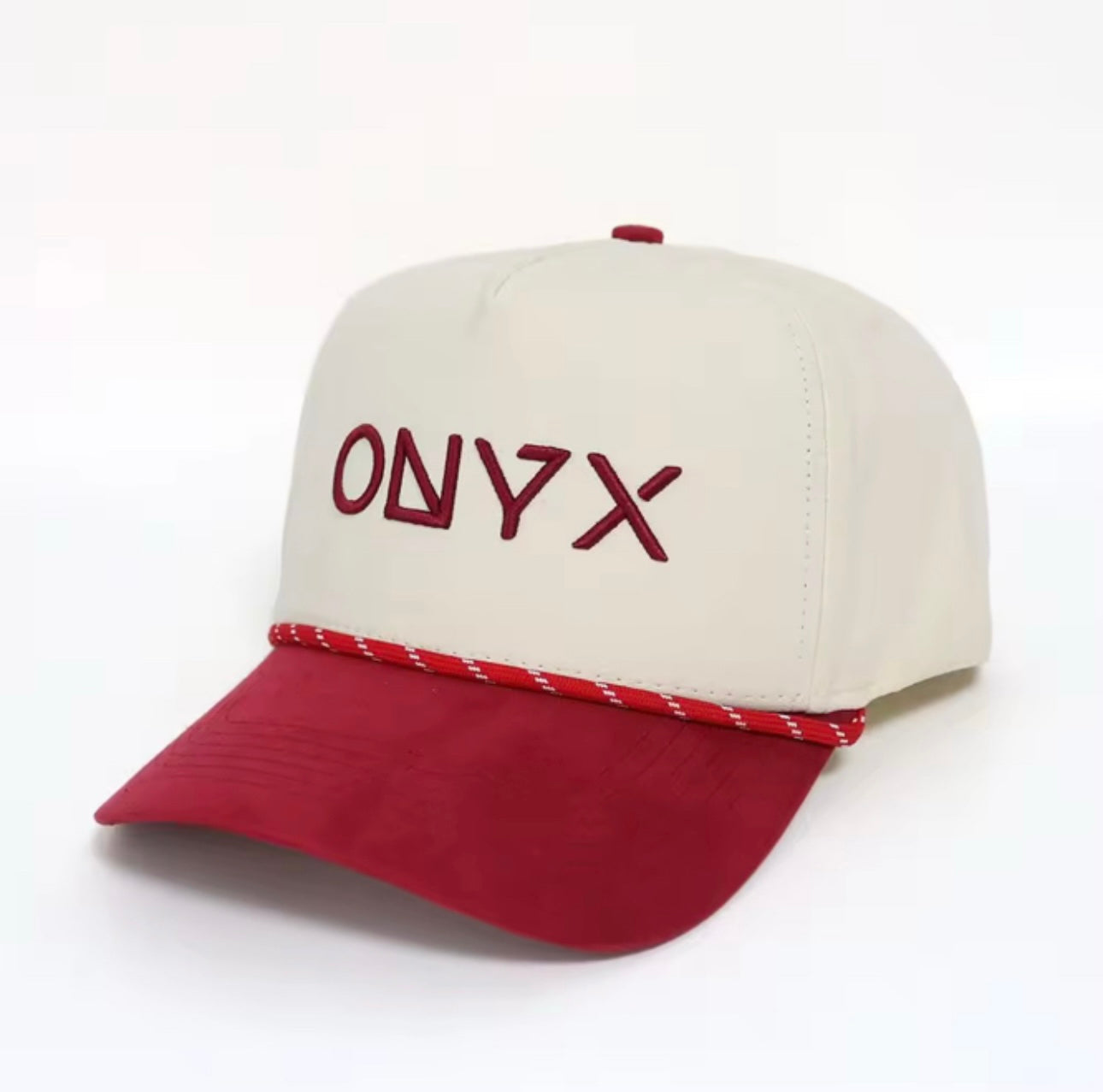 ONYX 2024 Limited Edition Cap – Cream & Burgundy Red