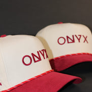 ONYX 2024 Limited Edition Cap – Cream & Burgundy Red