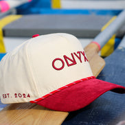 ONYX 2024 Limited Edition Cap – Cream & Burgundy Red