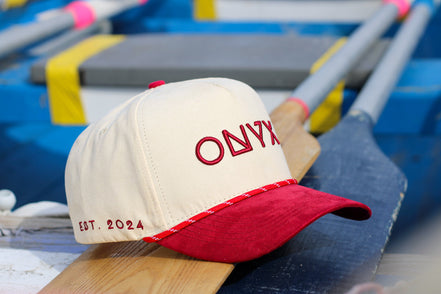 ONYX 2024 Limited Edition Cap – Cream & Burgundy Red