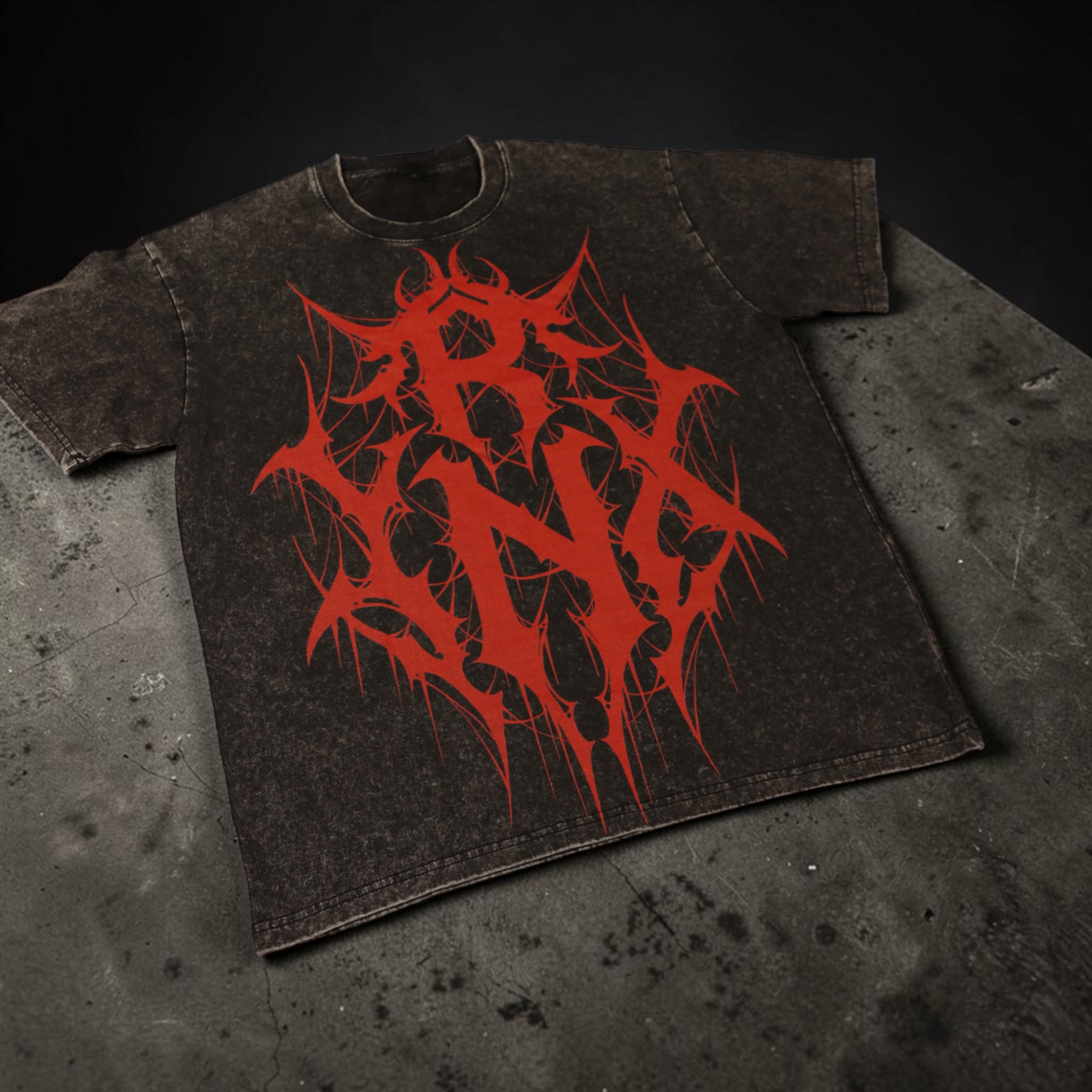 SYN RED — RYNX Acid Washed Oversized Tee